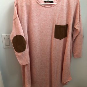 Pink long sleeve cotton dress